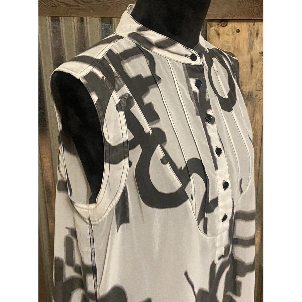 Peoples Liberation Women's Large Blouse Top Sheer Letters Spell out Artsy - Picture 2 of 15